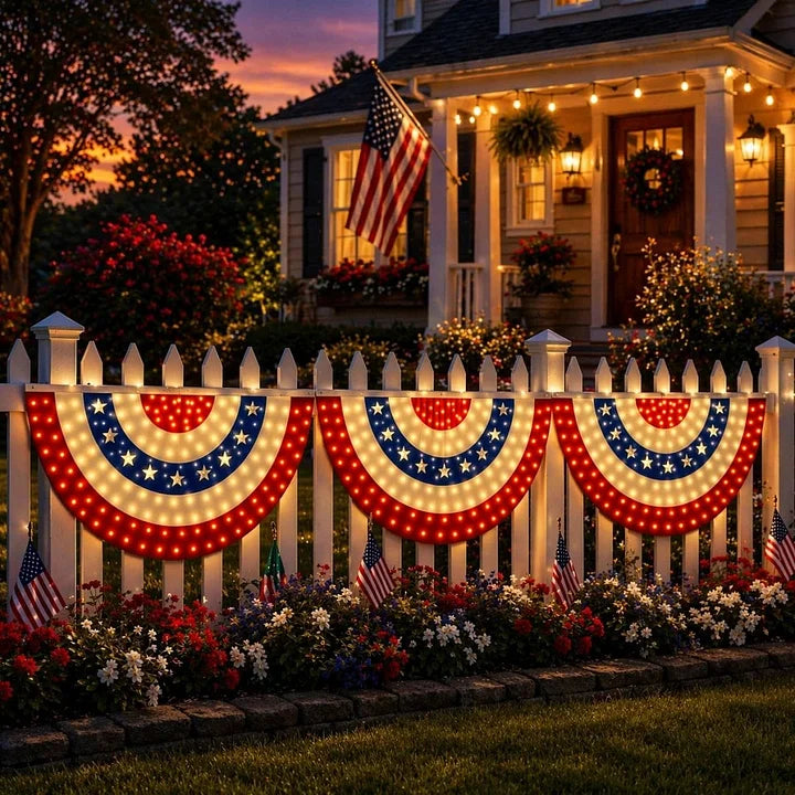 🔥3 x 6 Ft LED Patriotic Bunting Banner for America’s 250th