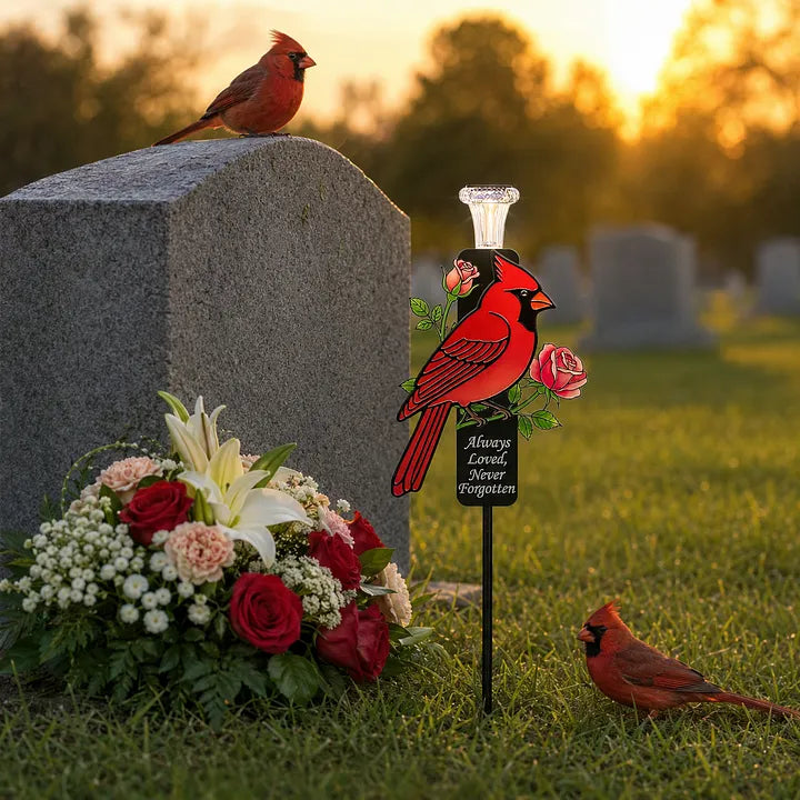 Cardinal Memorial Solar Garden Stake Light