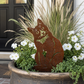 Rustic Metal Cat Garden Decor