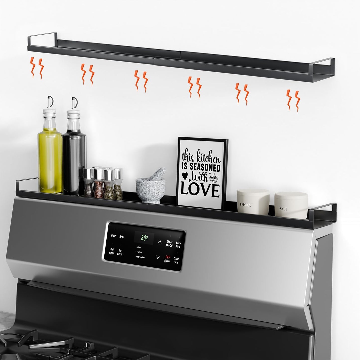 30" Adjustable Magnetic Stove Top Shelf