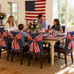 Independence Day Chair Covers with Patriotic Bow