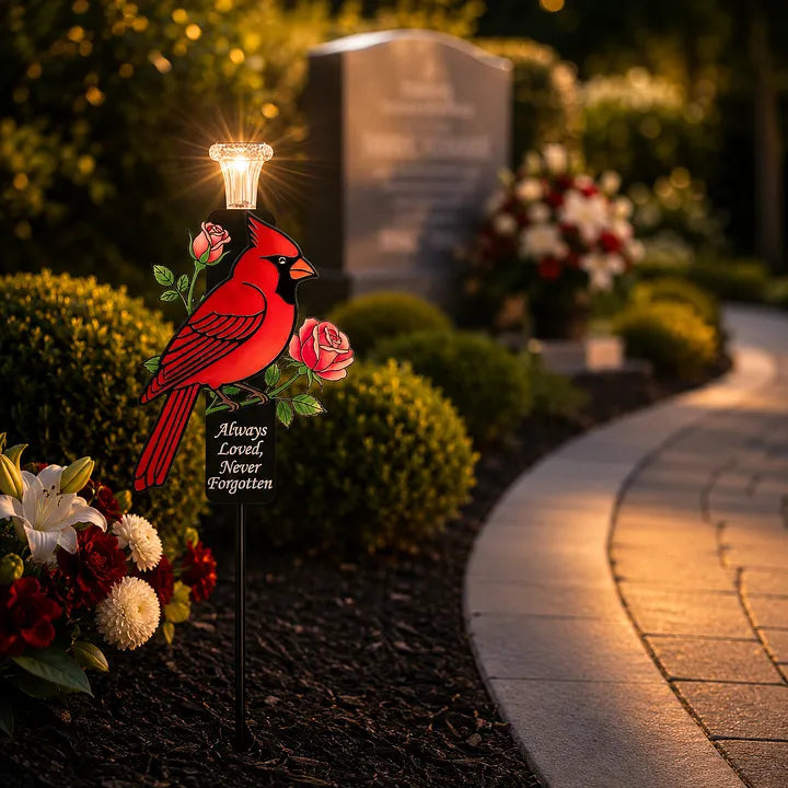 Cardinal Memorial Solar Garden Stake Light