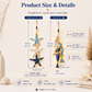 23.2 in × 6.7 in Lighted Coastal Wooden Starfish & Fish Hanging Decor