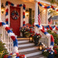 Patriotic Red, White & Blue Feather Garland