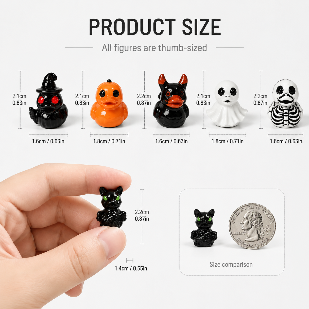🎃🦆Halloween Mini Devil Chost Skull Ducks