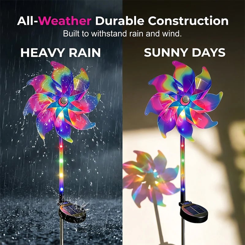 🔥Summer Sale 49% OFF✨ Solar Powered Rainbow Pinwheel Garden Light
