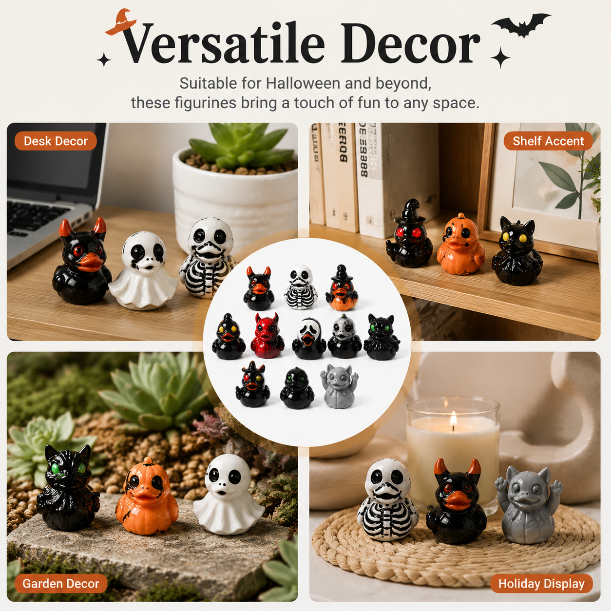 🎃🦆Halloween Mini Devil Chost Skull Ducks