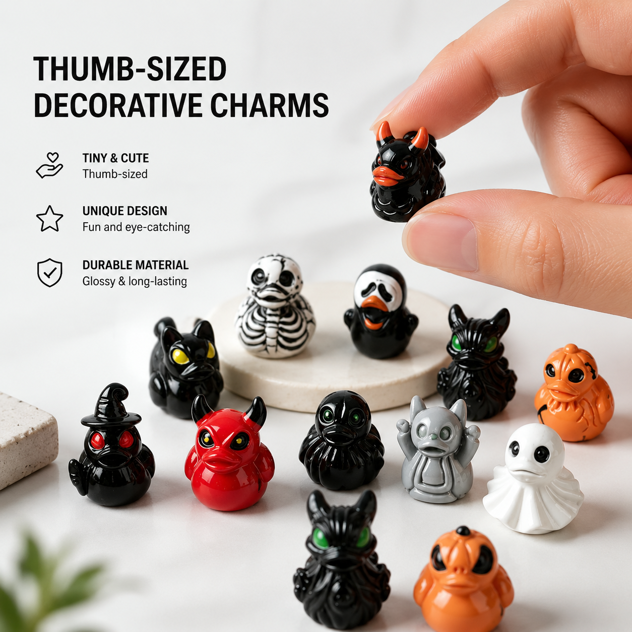 🎃🦆Halloween Mini Devil Chost Skull Ducks