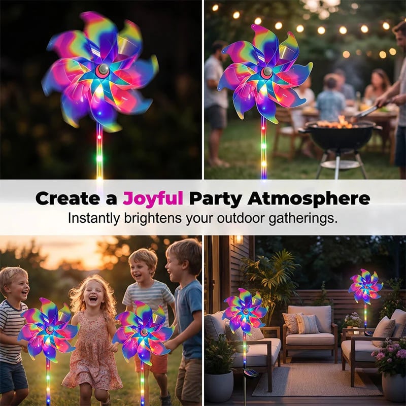 🔥Summer Sale 49% OFF✨ Solar Powered Rainbow Pinwheel Garden Light