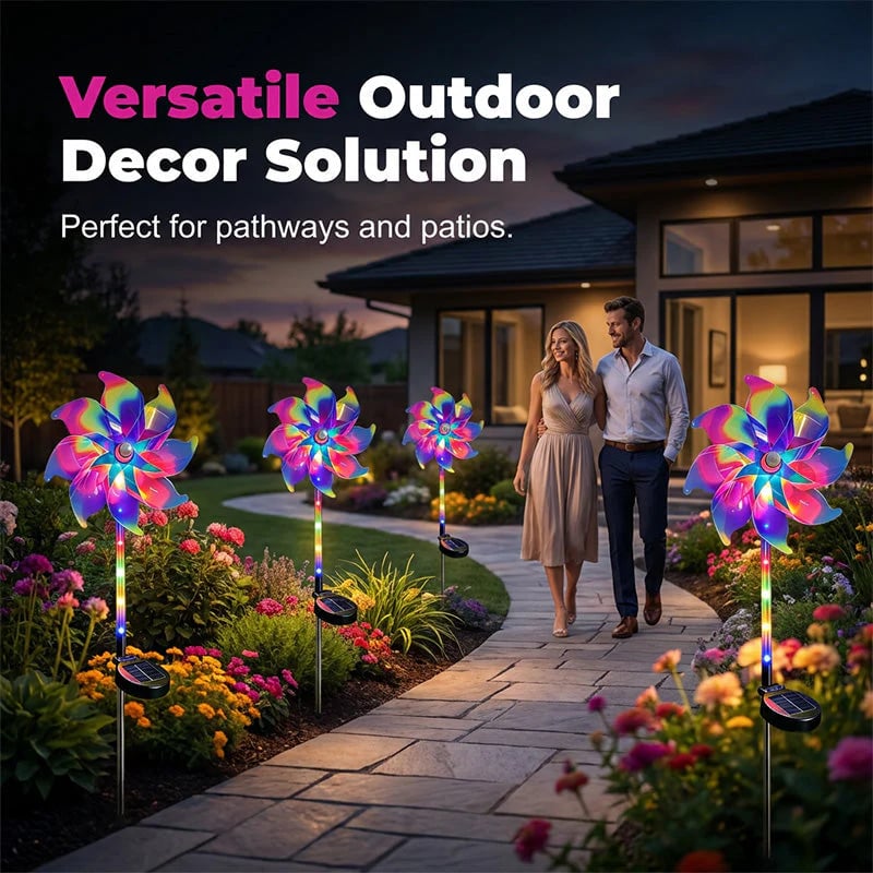 🔥Summer Sale 49% OFF✨ Solar Powered Rainbow Pinwheel Garden Light