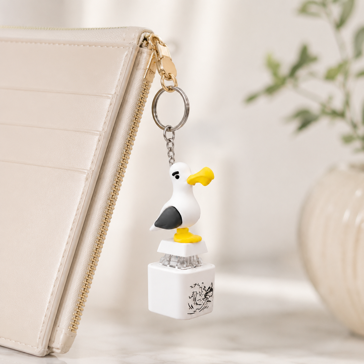 🐦 😂Seagull "MINE!" Sound Button Keychain – Real Sound & LED Light Fun Gift