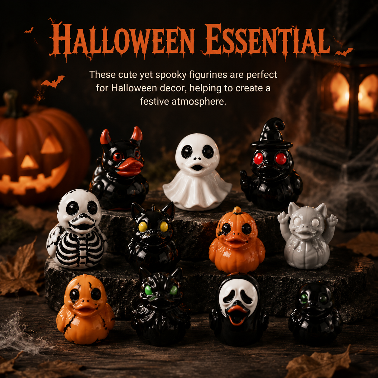 🎃🦆Halloween Mini Devil Chost Skull Ducks