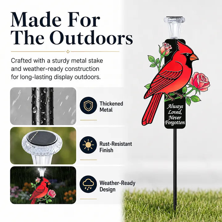Cardinal Memorial Solar Garden Stake Light
