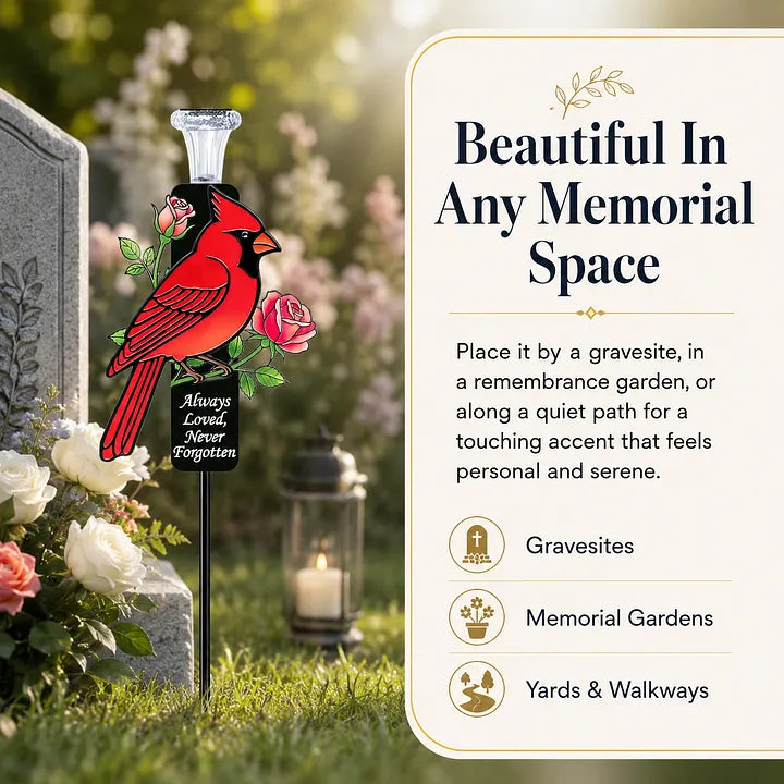 Cardinal Memorial Solar Garden Stake Light