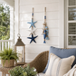 23.2 in × 6.7 in Lighted Coastal Wooden Starfish & Fish Hanging Decor