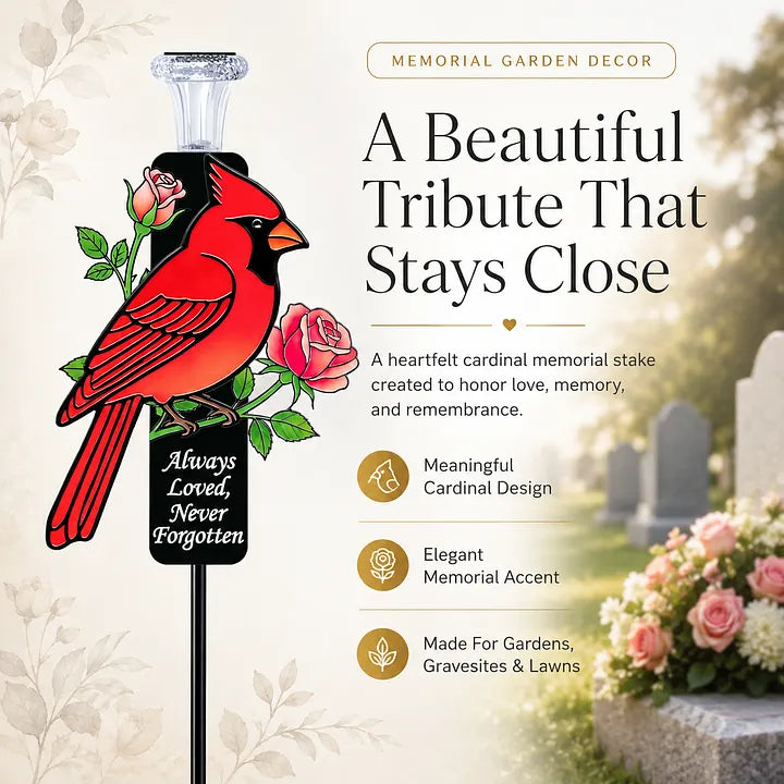 Cardinal Memorial Solar Garden Stake Light