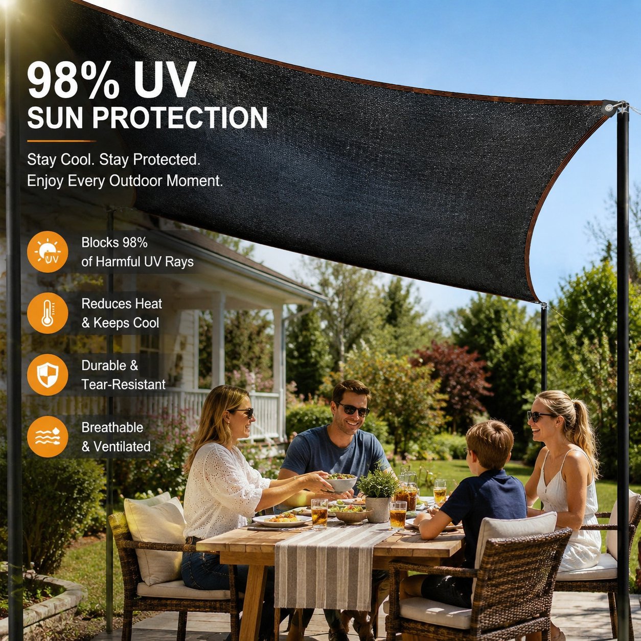 ☀️ 98% UV-Blocking Sunshade Net