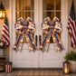LED Patriotic Burlap Bow American Flags Wreath Bow