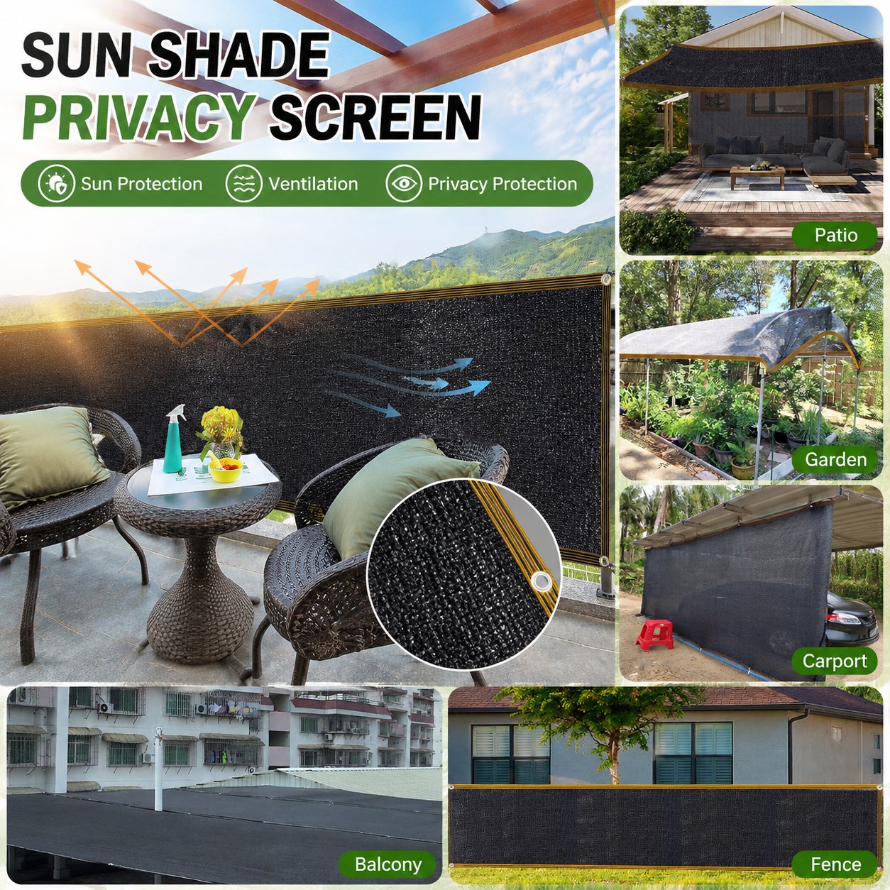 ☀️ 98% UV-Blocking Sunshade Net