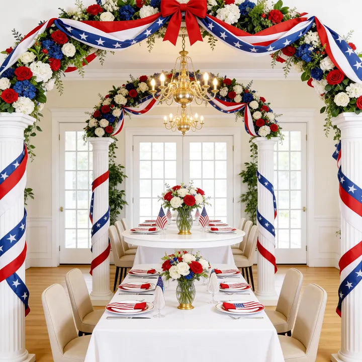 20 FT Patriotic Decorations Bunting Flags– 250th Anniversary Red White Blue Bunting