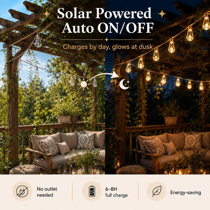Solar Boho Rope Firefly Lights