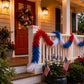 Patriotic Red, White & Blue Feather Garland