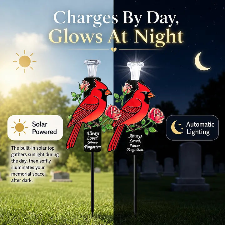 Cardinal Memorial Solar Garden Stake Light