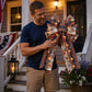 LED Patriotic Burlap Bow American Flags Wreath Bow