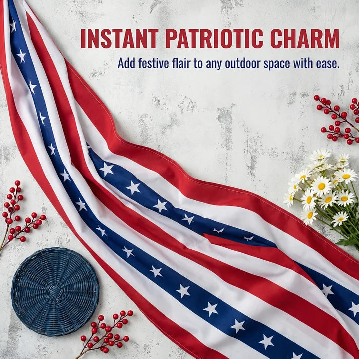 20 FT Patriotic Decorations Bunting Flags– 250th Anniversary Red White Blue Bunting