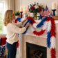 Patriotic Red, White & Blue Feather Garland