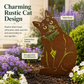 Rustic Metal Cat Garden Decor