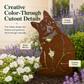 Rustic Metal Cat Garden Decor