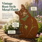 Rustic Metal Cat Garden Decor