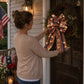 LED Patriotic Burlap Bow American Flags Wreath Bow