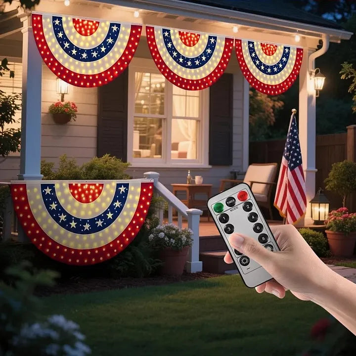 🔥3 x 6 Ft LED Patriotic Bunting Banner for America’s 250th