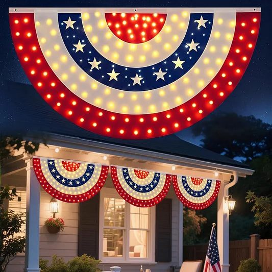 🔥3 x 6 Ft LED Patriotic Bunting Banner for America’s 250th