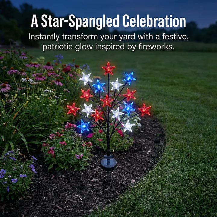 💕Solar Patriotic Star Lights for Outdoor Decor(20 Lights)