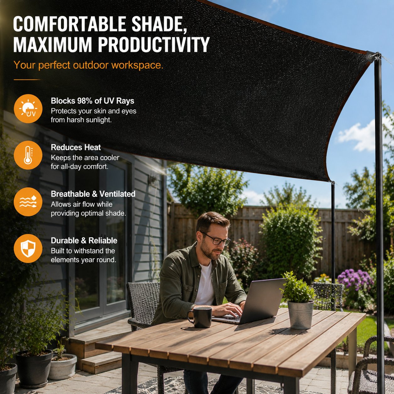 ☀️ 98% UV-Blocking Sunshade Net