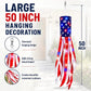 50 Inch Large American Flag Windsocks with Lights