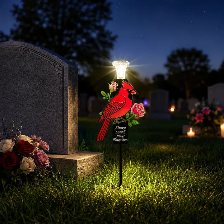 Cardinal Memorial Solar Garden Stake Light