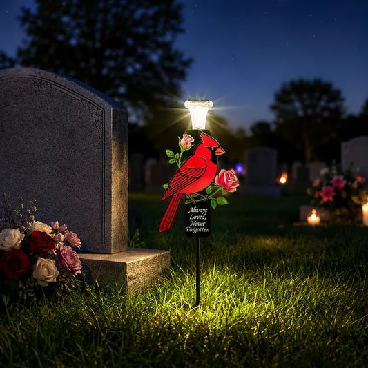 Cardinal Memorial Solar Garden Stake Light
