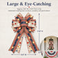 LED Patriotic Burlap Bow American Flags Wreath Bow