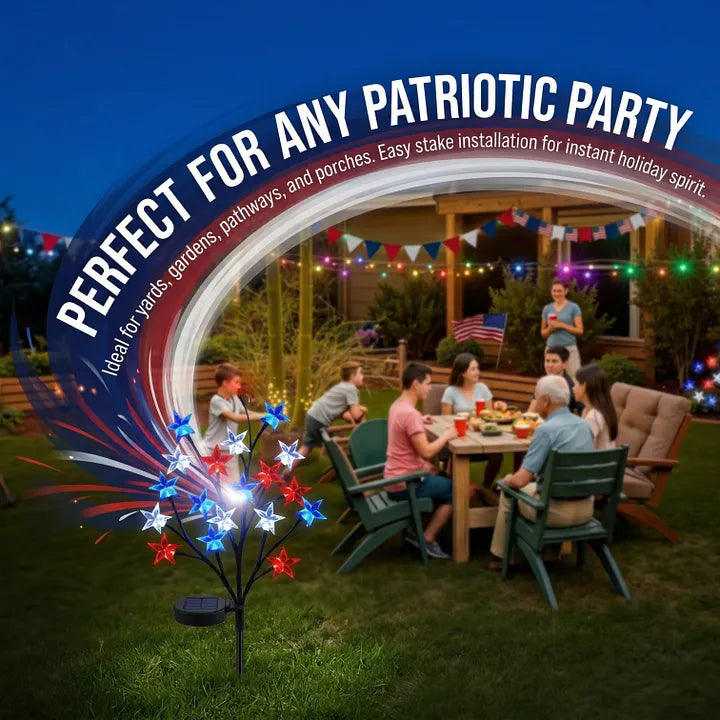 💕Solar Patriotic Star Lights for Outdoor Decor(20 Lights)