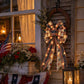 LED Patriotic Burlap Bow American Flags Wreath Bow