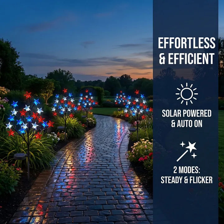 💕Solar Patriotic Star Lights for Outdoor Decor(20 Lights)