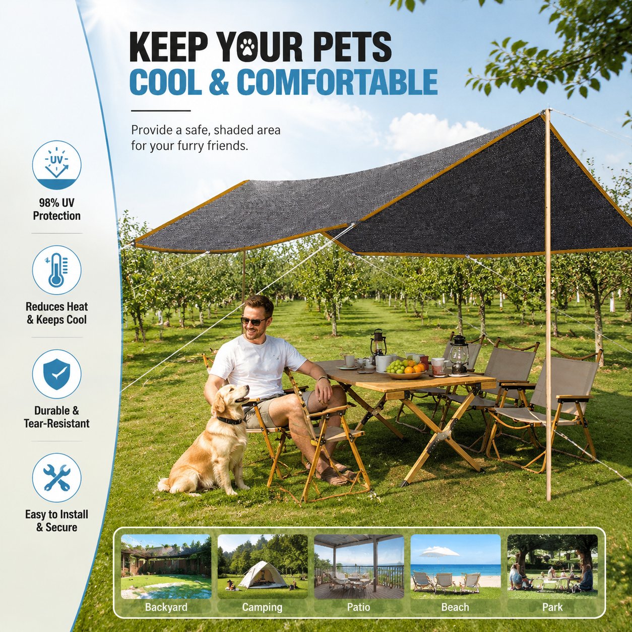 ☀️ 98% UV-Blocking Sunshade Net