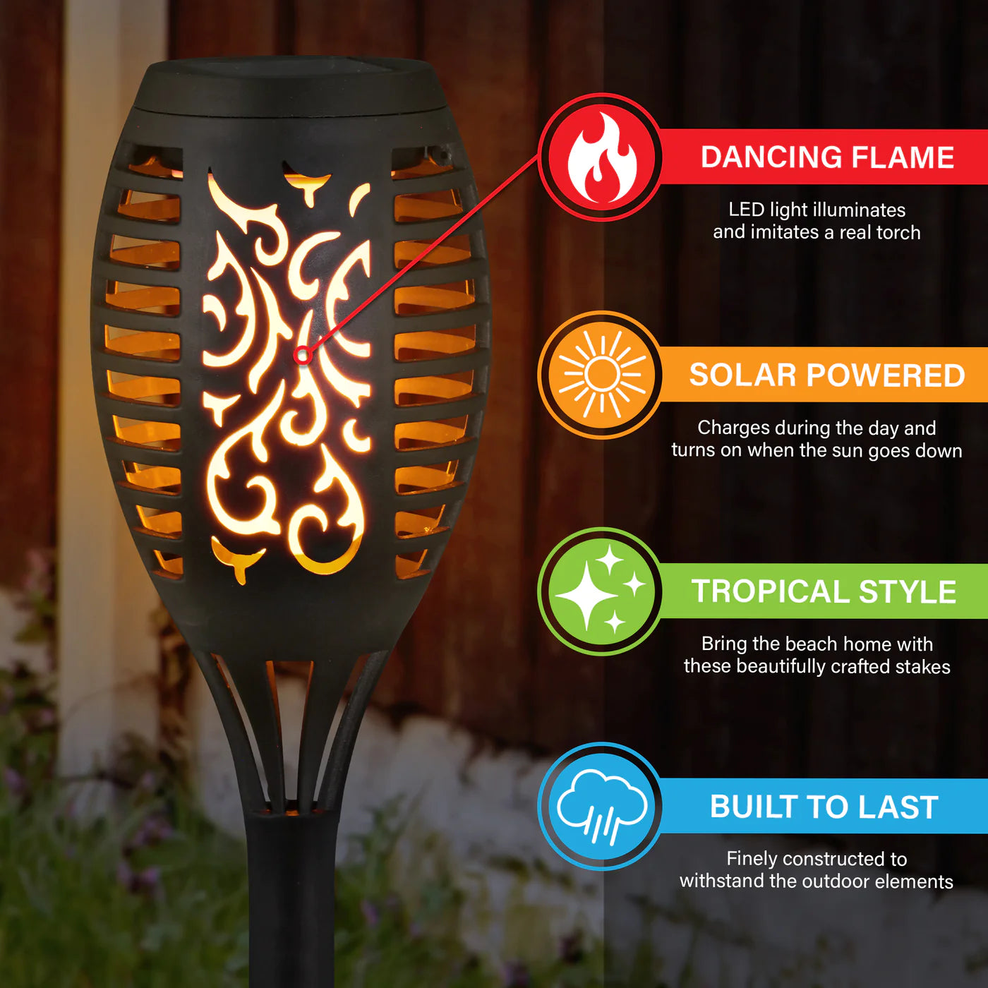 Garden Stakes Solar Light Waterproof Flickering Flames Torches BestBuyFun