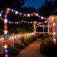 Red, White & Blue Star Solar String Lights