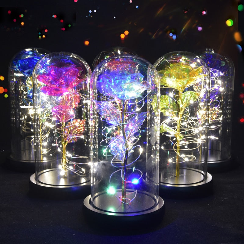 Rose Love™ Rose Flower LED Light Preserved Roses In Glass – BestBuyFun